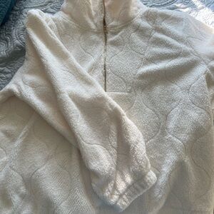 Women's White Fleece Sweater